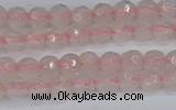 CRQ288 15.5 inches 4mm faceted round rose quartz gemstone beads