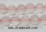 CRQ32 15.5 inches faceted round 12mm natural rose quartz beads