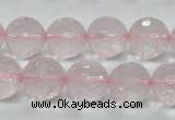 CRQ33 15.5 inches 14mm faceted round natural rose quartz beads