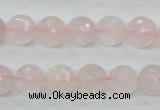 CRQ34 15.5 inches 10mm faceted round natural rose quartz beads