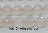 CRQ35 15.5 inches 12mm faceted round natural rose quartz beads