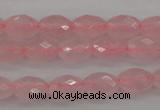 CRQ350 15.5 inches 6*9mm faceted rice rose quartz beads