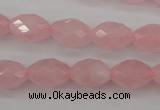 CRQ352 15.5 inches 10*14mm faceted rice rose quartz beads