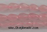 CRQ355 15.5 inches 6*9mm faceted teardrop rose quartz beads