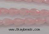 CRQ356 15.5 inches 8*12mm faceted teardrop rose quartz beads