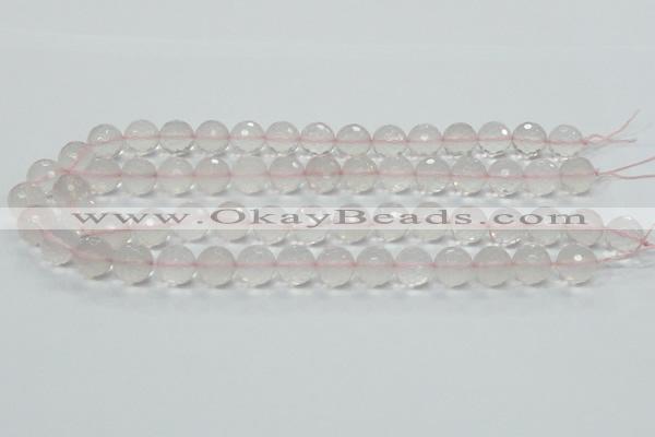 CRQ36 15.5 inches 14mm faceted round natural rose quartz beads