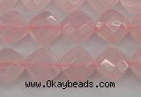 CRQ368 15.5 inches 8*8mm faceted diamond rose quartz beads