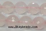 CRQ37 15.5 inches 16mm faceted round natural rose quartz beads