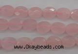 CRQ372 15.5 inches 8*10mm faceted oval rose quartz beads wholesale