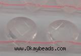 CRQ380 15.5 inches 13*13mm faceted briolette rose quartz beads