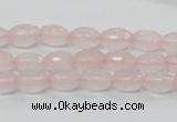 CRQ39 15.5 inches 6*10mm faceted rice natural rose quartz beads