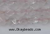 CRQ401 15.5 inches 6mm faceted nuggets rose quartz beads