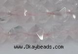 CRQ402 15.5 inches 8mm faceted nuggets rose quartz beads