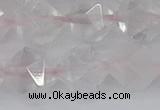 CRQ404 15.5 inches 12mm faceted nuggets rose quartz beads