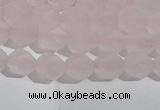 CRQ406 15.5 inches 6mm faceted nuggets matte rose quartz beads