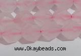 CRQ407 15.5 inches 8mm faceted nuggets matte rose quartz beads