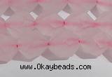 CRQ408 15.5 inches 10mm faceted nuggets matte rose quartz beads