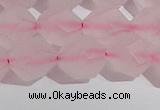 CRQ409 15.5 inches 12mm faceted nuggets matte rose quartz beads