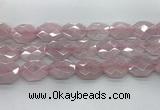 CRQ427 22*28mm - 25*30mm faceted octagonal rose quartz beads