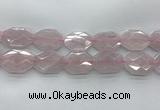 CRQ428 30*38mm - 30*40mm faceted octagonal rose quartz beads