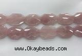 CRQ429 30*35mm - 35*45mm faceted octagonal rose quartz beads