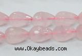 CRQ43 15.5 inches 10*14mm faceted teardrop natural rose quartz beads