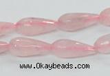 CRQ44 15.5 inches 8*20mm faceted teardrop natural rose quartz beads