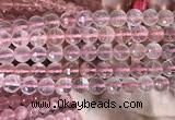 CRQ446 15.5 inches 10mm faceted round rose quartz beads