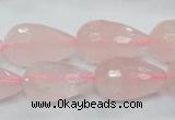 CRQ46 15.5 inches 14*20mm faceted teardrop natural rose quartz beads