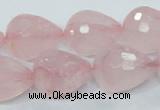 CRQ47 15.5 inches 16*20mm faceted teardrop natural rose quartz beads