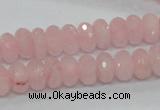 CRQ48 15.5 inches 6*10mm faceted rondelle natural rose quartz beads