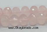 CRQ49 15.5 inches 10*14mm faceted rondelle natural rose quartz beads