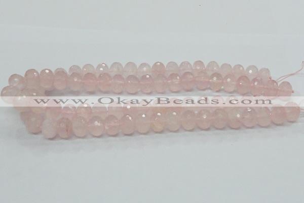 CRQ49 15.5 inches 10*14mm faceted rondelle natural rose quartz beads