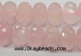 CRQ50 15.5 inches 10*16mm faceted rondelle natural rose quartz beads