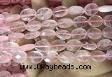 CRQ557 15.5 inches 10*14mm faceted oval rose quartz beads wholesale