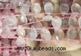 CRQ563 Top drilled 13*18mm faceted briolette rose quartz beads