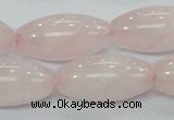 CRQ60 15.5 inches 15*30mm rice natural rose quartz beads wholesale