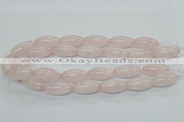 CRQ60 15.5 inches 15*30mm rice natural rose quartz beads wholesale