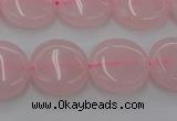 CRQ601 15.5 inches 12mm flat round rose quartz beads wholesale