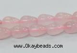 CRQ61 15.5 inches 8*10mm teardrop natural rose quartz beads wholesale