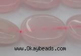 CRQ613 15.5 inches 18*25mm oval rose quartz beads wholesale