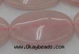 CRQ615 15.5 inches 20*30mm oval rose quartz beads wholesale