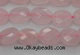 CRQ618 15.5 inches 8*10mm faceted oval rose quartz beads wholesale