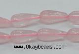 CRQ62 15.5 inches 8*20mm teardrop natural rose quartz beads wholesale