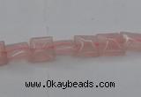 CRQ620 15.5 inches 8*8mm square rose quartz beads wholesale