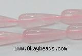 CRQ63 15.5 inches 10*30mm teardrop natural rose quartz beads wholesale