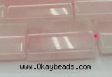 CRQ655 15.5 inches 22*30mm flat tube rose quartz beads