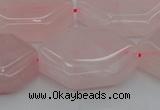 CRQ660 15.5 inches 22*30mm hexagon rose quartz beads