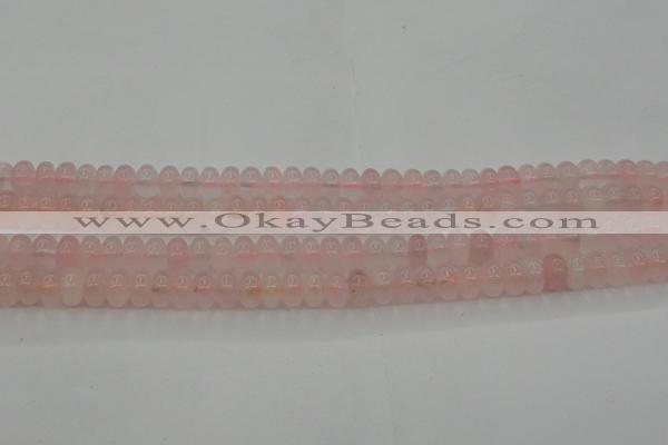 CRQ682 15.5 inches 5*8mm rondelle rose quartz beads wholesale