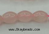 CRQ692 15.5 inches 12*16mm rice rose quartz beads wholesale